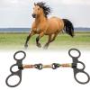 Horse Snaffle Bit, Carbon Steel Copper Ring, Western Style Leaf Pattern Horse Mouth Snaffle, Anti Biting Mouth Bit, Snaffle Bit Horse Bit Buckle for Horse Farm Outdoor Training view 4