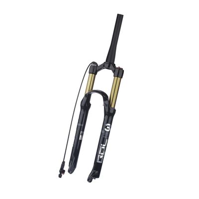 MirOdo 26/27.5/29Mountain Bike Suspension Fork Magnesium Alloy Shock Absorption Bike Fork 9mm QR 120mm Travel Tapered Tube Disc Brake Remote Lockout Air Forks (Size : 27.5")