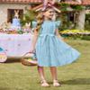 Arshiner Easter Dresses for Girls Summer Party Casual Ruffle Sleeve Flowy DressLight Blue Size 7-8 view 2