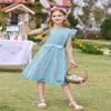 Arshiner Easter Dresses for Girls Summer Party Casual Ruffle Sleeve Flowy DressLight Blue Size 7-8 view 3