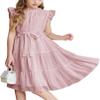Arshiner Girls Wedding Guest Dress Tween Summer Formal Party Elegant DressesLight Pink Size 7 view 1