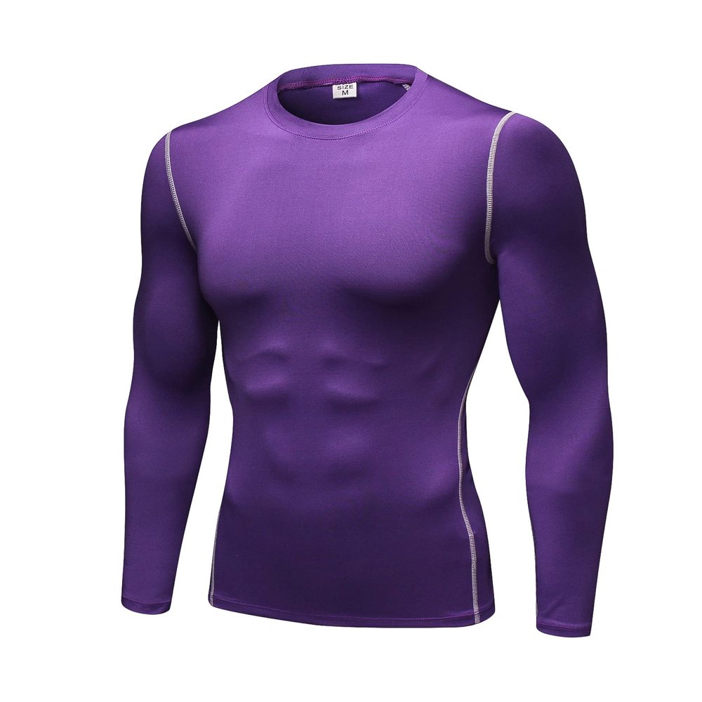 Men's Athletic Compression Shirts Long Sleeve Cool Dry Workout Running Tops Baselayer Undershirts