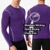 Men's Athletic Compression Shirts Long Sleeve Cool Dry Workout Running Tops Baselayer Undershirts view 3