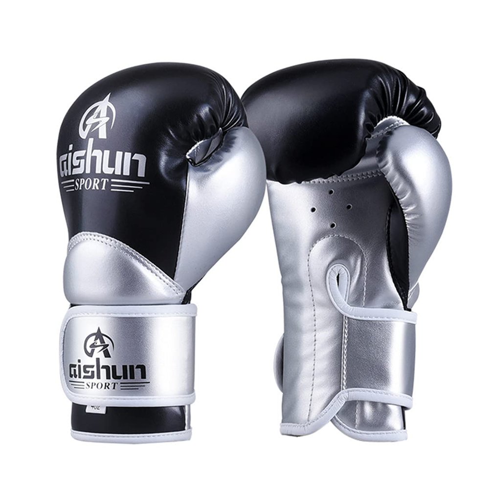 Boxing Gloves Training Gloves for Kids Beginner Kickboxing Fight Sparring Punching Bag Fight Gloves Leather Black 4oz (Black 4oz)