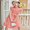 Arshiner Girls Summer Dress Boho Wedding Party Ruffle Sleeve Elegant DressesPink Size 5 view 3