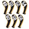 Andux 7Pack Golf Wedge Irons Club Head Covers Degree NO. on Both Sides Long Neck with Zipper Black/Yellow view 1