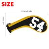 Andux 7Pack Golf Wedge Irons Club Head Covers Degree NO. on Both Sides Long Neck with Zipper Black/Yellow view 3