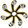 Andux 7Pack Golf Wedge Irons Club Head Covers Degree NO. on Both Sides Long Neck with Zipper Black/Yellow view 4