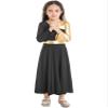 FEESHOW Girls Metallic Cross Liturgical Praise Dance Dress Lyrical Dancewear Kids Color Block Full Length Robe Worship Black 4 Years view 2