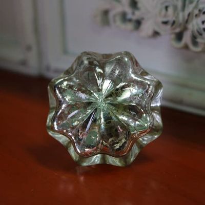 Southst 4PCS Ornate Vintage Dresser Glass Drawer Knobs Pulls Cabinet Handles Vintage Furniture Knobs Inner Electroplated