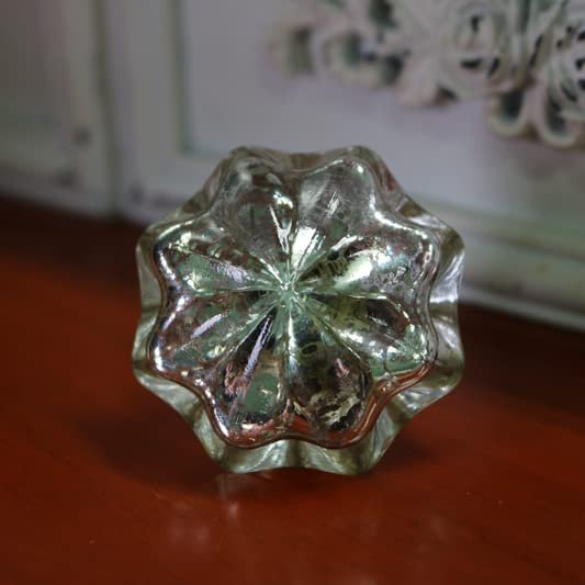 Southst 4PCS Ornate Vintage Dresser Glass Drawer Knobs Pulls Cabinet Handles Vintage Furniture Knobs Inner Electroplated