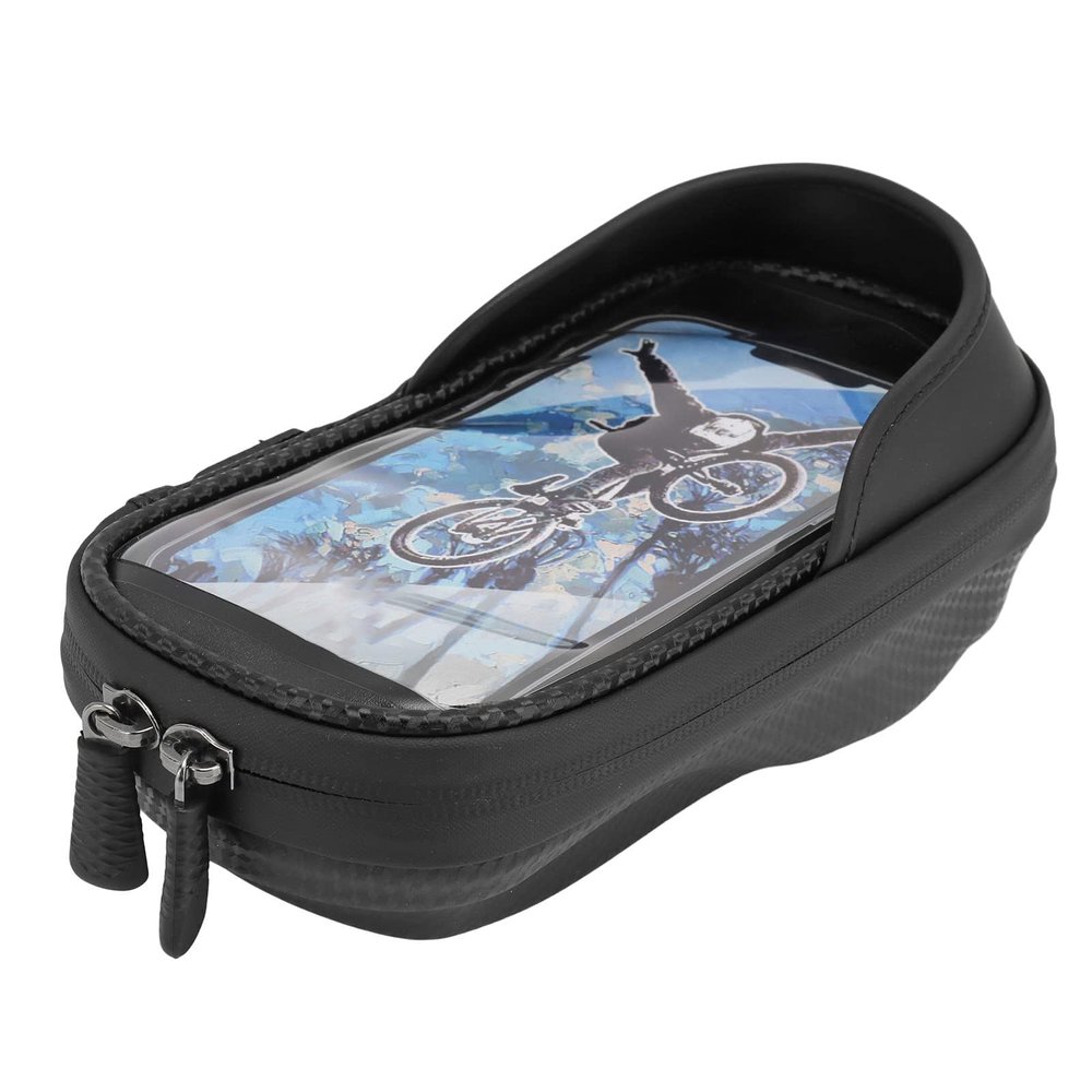 XHTLLO Bike Frame Bag, Waterproof Bike Phone Front Frame Bag, Large Space Design Bike Phone Holder with Sensitive, for Cycling, Bike Accessories