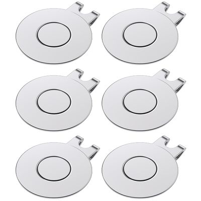 GreenHaven Golf Hat Clips Magnetic Golf Ball Marker Holders for Golf Hats Caps Pants Gloves Bags Visors Belts Nickel-Plated Alloy Clips for Metal Golf Ball Markers (Ball Marker Not Included), 6 Pack