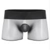 YiZYiF Men's See Through Mesh Boxer Briefs Elephant Nose Open Closed Sheath Panties Shorts Underwear Dark Gray&Bulge Pouch One Size view 1