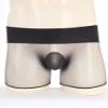 YiZYiF Men's See Through Mesh Boxer Briefs Elephant Nose Open Closed Sheath Panties Shorts Underwear Dark Gray&Bulge Pouch One Size view 2
