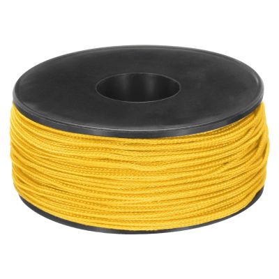 MECCANIXITY 1.18mm x 164 Feet Paracord Micro Cord Rope 100 LB Polyester Braided Cord Spool for Camping Outdoor Jewelry Bracelet, Dark Yellow