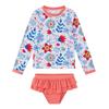 upandfast Little Girls 2 Pieces Swimsuit Set with UV 50+ Long Sleeve Rash Guard (Sunflower, 5 Years) view 1