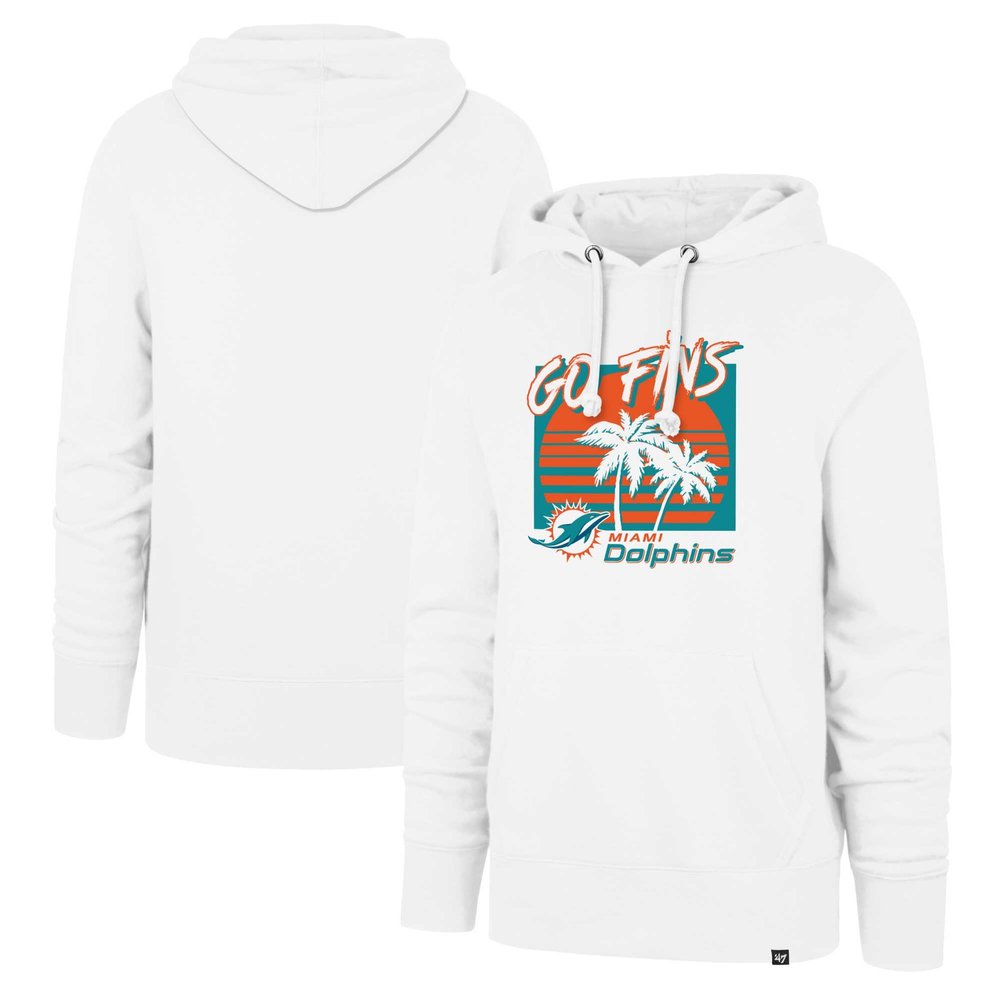 47 Men's White Miami Dolphins Go Fins Regional Headline Pullover Hoodie