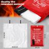 Copkim 2 Sets Emergency Fire Blanket for Home Fire Suppression Thermal Blankets with Emergency Whistles, Hooks and Gloves for Kitchen, Fireplace, Car, Office, 39.3" x 39.3" view 2