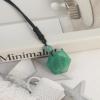 Anjiucc Natural Gemstone Green Aventurine Hexagonal Pendant Necklace,Black nylon rope 25 inches, Male and Female Necklace(Green Aventurine) view 2