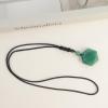Anjiucc Natural Gemstone Green Aventurine Hexagonal Pendant Necklace,Black nylon rope 25 inches, Male and Female Necklace(Green Aventurine) view 3