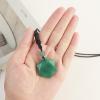 Anjiucc Natural Gemstone Green Aventurine Hexagonal Pendant Necklace,Black nylon rope 25 inches, Male and Female Necklace(Green Aventurine) view 4