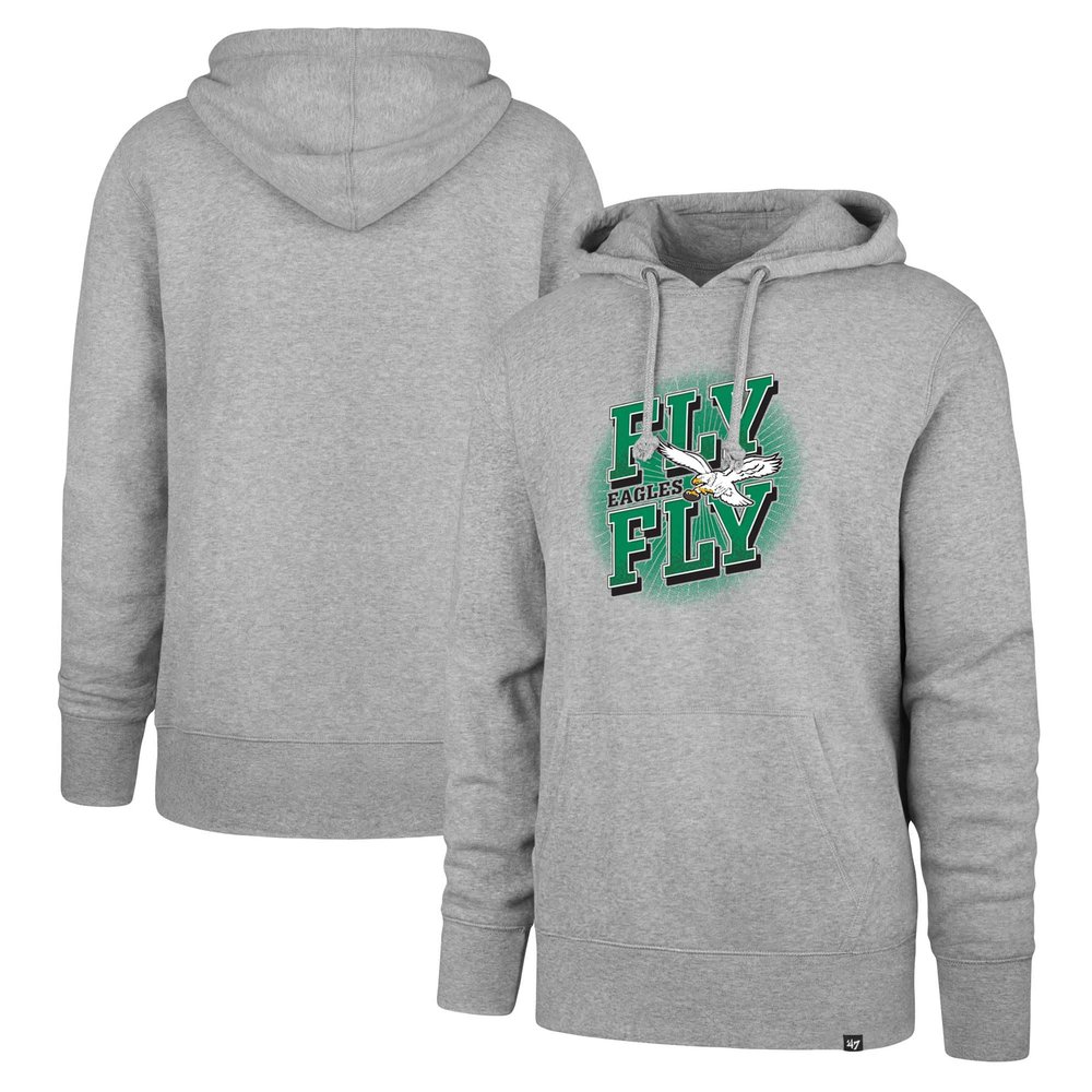 47 Men's Gray Philadelphia Eagles Fly Eagles Fly Regional Headline Pullover Hoodie