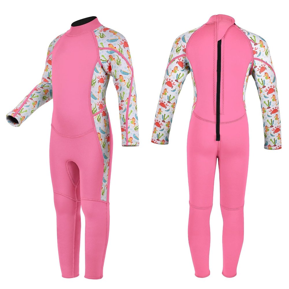 REALON Kids Wetsuit for Girls Boys Toddler and Youth 3mm Neoprene Child Full Wet Suits Warm in Cold Water Thermal Swimsuit Back Zip for Swimming Diving Jet Skiing Surfing