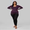 32 Degrees Women's Lightweight Baselayer Scoop Top | Form Fitting | Long Sleeve | 4-Way Stretch | Thermal, Grape Wine Heather, XX-Large view 3