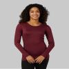 32 Degrees Women's Lightweight Baselayer Crew Top | Form Fitting | Long Sleeve | 4-Way Stretch | Thermal, Maroonish, Small view 2