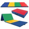 GYMAX Gymnastics Mat, 4 FT x 10 FT x 2 Inches Folding Exercise Mat w/Carrying Handles, Hook & Loop Fasteners, Tumbling Mat Waterproof for Yoga, Stretching, Home Gym view 1