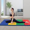 GYMAX Gymnastics Mat, 4 FT x 10 FT x 2 Inches Folding Exercise Mat w/Carrying Handles, Hook & Loop Fasteners, Tumbling Mat Waterproof for Yoga, Stretching, Home Gym view 2
