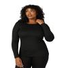 32 Degrees Women's Lightweight Baselayer Crew Top | Form Fitting | Long Sleeve | 4-Way Stretch | Thermal, Black, XX-Large view 1