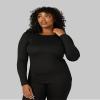 32 Degrees Women's Lightweight Baselayer Crew Top | Form Fitting | Long Sleeve | 4-Way Stretch | Thermal, Black, XX-Large view 2
