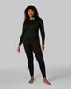 32 Degrees Women's Lightweight Baselayer Crew Top | Form Fitting | Long Sleeve | 4-Way Stretch | Thermal, Black, X-Large view 3