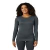 32 Degrees Women's Lightweight Baselayer Crew Top | Form Fitting | Long Sleeve | 4-Way Stretch | Thermal, Charcoal Heather, X-Small view 1
