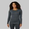 32 Degrees Women's Lightweight Baselayer Crew Top | Form Fitting | Long Sleeve | 4-Way Stretch | Thermal, Charcoal Heather, X-Small view 2