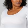 32 Degrees Women's Lightweight Baselayer Scoop Top | Form Fitting | Long Sleeve | 4-Way Stretch | Thermal, White, Large view 4