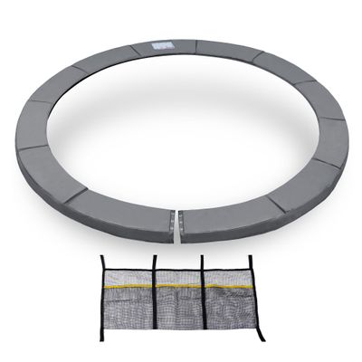 ExacMe Thicker Trampoline Pad 13 Foot with Opening, Replacement Spring Cover Safety Frame Pad, Storage Bag (Grey)