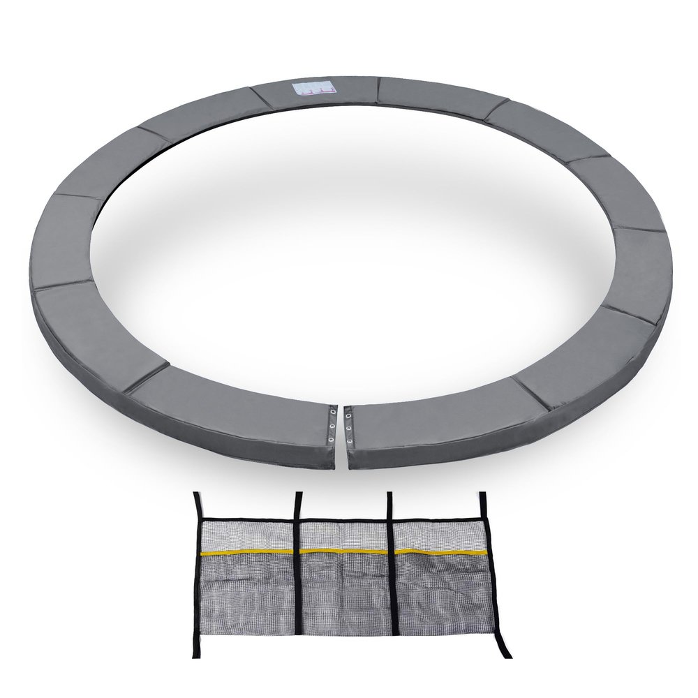 ExacMe Thicker Trampoline Pad 13 Foot with Opening, Replacement Spring Cover Safety Frame Pad, Storage Bag (Grey)