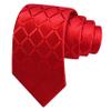 GUSLESON Red Tie for Men Wedding Plaid Checkered Solid Silk Necktie for Business Party (1034-16) view 1