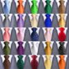 GUSLESON Red Tie for Men Wedding Plaid Checkered Solid Silk Necktie for Business Party (1034-16) view 4