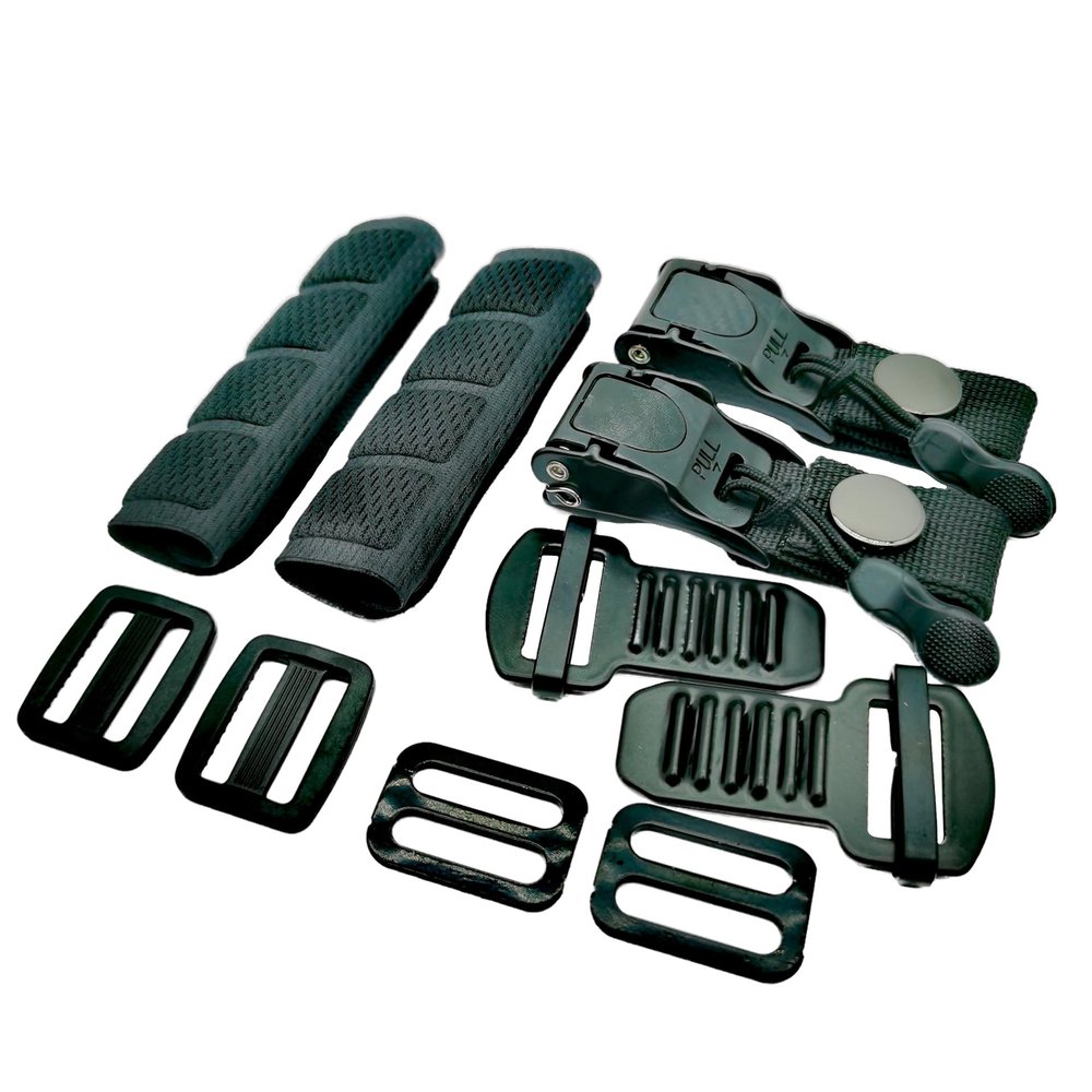ZYRELYNX 2 Pack Helmet Quick Release Buckle Kit Ratcheted Helmet Chin Strap Adapter - Replacement Kit Compatible with Classic D-Rings Helmet, For Half, 3/4, Full Face Helmet, Black