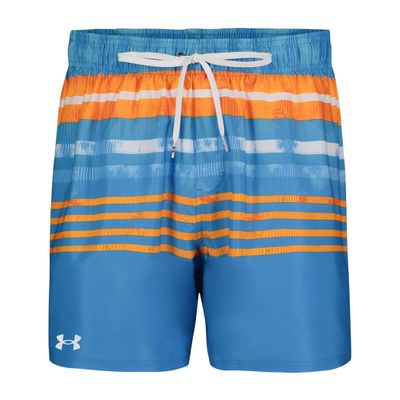 Under Armour Men's Volley Swim Trunks, UPF 50+ Sun Protection, Drawstring Closure & Elastic Waistband, Ripple Stripe, M