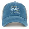 I'm Not Like Other Girls I'm Worse Hat Men Cute Cycling Cap Men Lake Blue Ball Caps with Design Unique Gifts for Pilots view 2