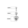 14G Belly Ring Suck Me Belly Button Navel Rings Love Heart Clear CZ Sexy Letters Belly Piercing For Women view 2