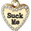 14G Belly Ring Suck Me Belly Button Navel Rings Love Heart Clear CZ Sexy Letters Belly Piercing For Women view 3