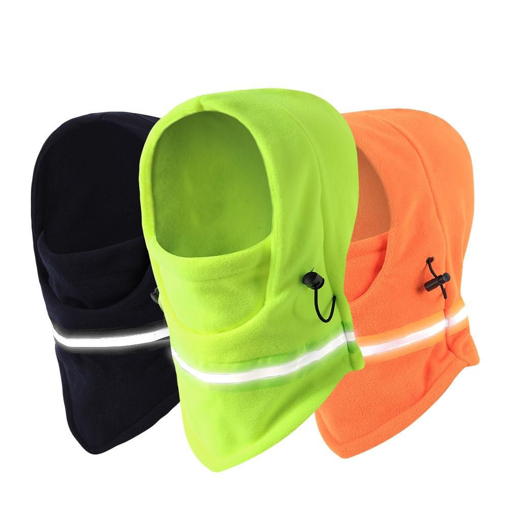 Winter Balaclava High Visibility Polar Fleece Ski Face Mask Men Reflective Windproof Fleece Hat Neck Head Warmer Ski Mask