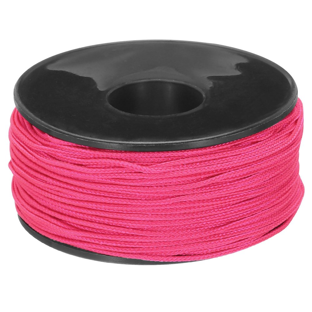 MECCANIXITY 1.18mm x 164 Feet Paracord Micro Cord Rope 100 LB Polyester Braided Cord Spool for Camping Outdoor Jewelry Bracelet, Dark Pink
