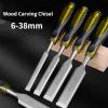 Wood Chisel Set CRV Steel Carving Chisel Professional Chisel Knife Hand Tool Set For Basic Detailed Carving Woodworkers Gouges (Size : 4pcs) view 4